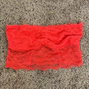 American Eagle Red Lace Bandeau